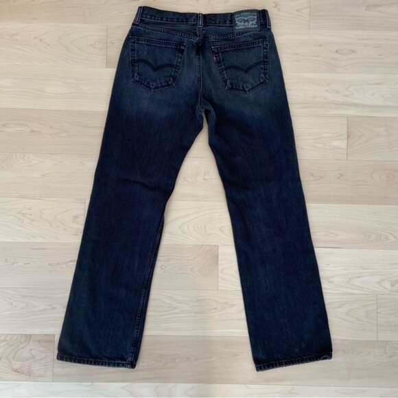 Levis men black jeans straight leg loose fit in 100% cotton denim size 31 - Picture 2 of 9
